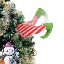 Animatronic Christmas Tree Decorations – Electric Swinging Elf Topper, Poseable Plush Elf with Stripe Legs, Compatible with Standard Trees & Wreaths