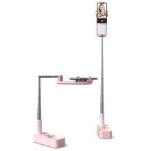 Extendable Selfie Stand with 360 Rotation, Phone Holder & Rechargeable LED Light (7 Brightness) for Live Streaming/YouTube/TikTok