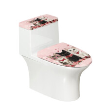Polyester Toilet Seat Cover with Elastic Edge Pink Rose