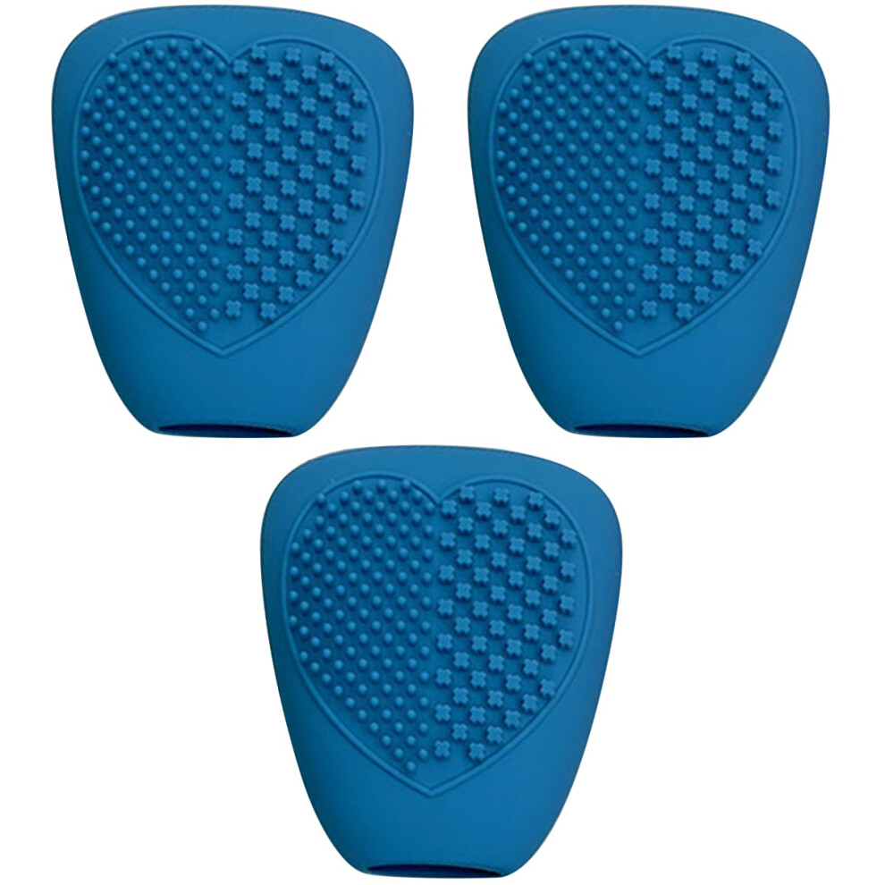 Villcase Blue 3Pcs Silicone Makeup Brush Covers Protective Travel Brush Caps