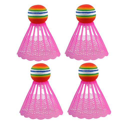 4pcs Playing Shuttlecocks For Beginners Outdoor Playing Pink