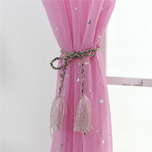 1Set Rectangular Pink Curtain for Light Diffusion and Privacy Protection in Bedroom 11.8x78.7in 1