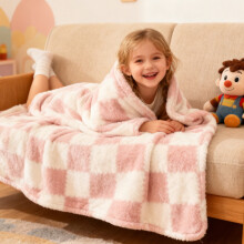 Karymi Fleece Winter Blanket 47.24x78.74 in Blue Pink