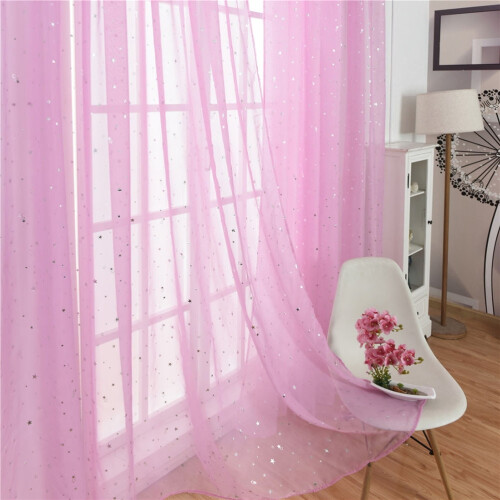 1Set Rectangular Pink Curtain for Light Diffusion and Privacy Protection in Bedroom 11.8x78.7in 2
