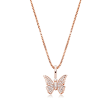 Ladies' 925 silver butterfly pendant, zircon, women's dagger light luxury necklace