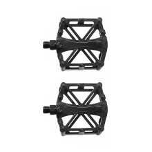 Aluminum Alloy Mountain Bike Pedals, Lightweight, Stable Hollow Design, Black, 12x9.5cm