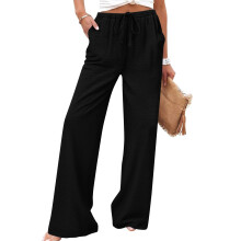Women's Straight Leg Pants Elastic Waist Breathable