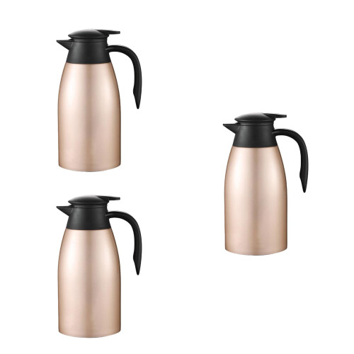 3Pièces Carafes Sous Vide Dorées Acier Inoxydable Usage