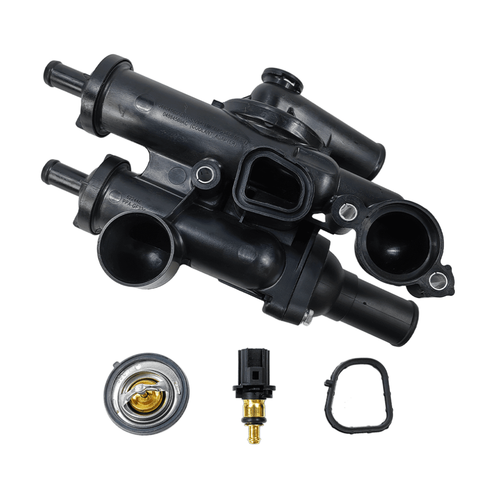 Thermostat Housing Assembly Kit With Sensor | Compatible With Chrysler 200/Sebring, Dodge Avenger/Caliber/Journey, Jeep Compass/Patriot | Oe# 9362892417849