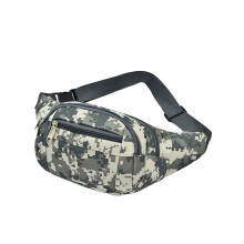 Graue Camouflage-Umhängetasche für Damen und Herren mit Schultergurt und Staufächern