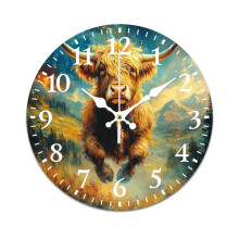 Mute Wall Clock with Flying Cow Art – Modern Silent Battery-Powered Clock for Living Room, Kitchen, Office, Bedroom, Classroom