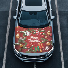 Christmas Car Hood Cover, Stretch Protector Compatible with Most Sedans & Trucks, 39.37x59.05 in