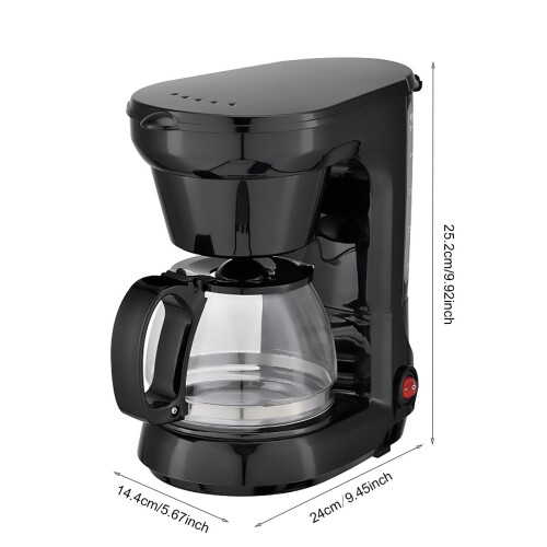 Small 3-5 Cup Coffee Maker with Non-Drip Carafe, Removable Filter, Auto Brew & Easy Clean 2