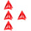 Roadside Emergency Triangle Red 4 pcs 6