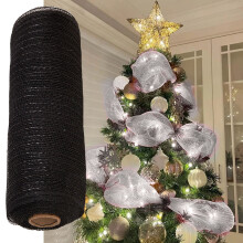 10" x 33ft Metallic Foil Burlap Deco Mesh Ribbon for Wreaths, Swags, Crafts, Parties, Christmas Trees – DIY Supply