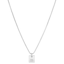 1-teilige Edelstahl-Halskette mit dem Buchstaben B für Damen und Herren, blei-, nickel- und cadmiumfrei, kompatibel mit Messing-Boxketten