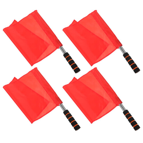 4 Pcs Volleyball Line Flags Karate Referee Commanding Hand Signal 2