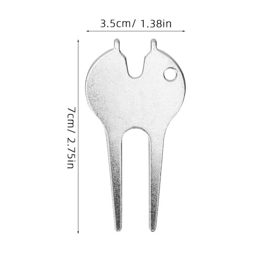 Golf Hole Maintenance Tools Divot Fork Metal Silver 5Pcs with Portable Design 1