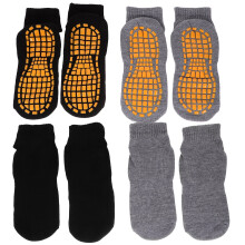 4 Pairs Non Slip Socks for Men and Women in Grey and Black Colors