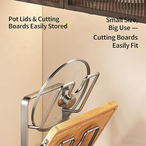 Leutsin Countertop Pot Lid Holder with Spoon Rest Gray 1