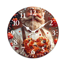 Funny Pizza Wall Clock, Retro Mute Non-Ticking Battery-Powered Clock Compatible with Home, Living Room, Kitchen & Office Decor