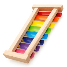Colorful 8-Note Wooden Xylophone for Kids and Toddlers, Rainbow Percussion Instrument