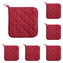 Lot de 6 maniques en coton, lavables en machine et résistantes à la chaleur, antidérapantes, pour la cuisson et la pâtisserie – 18 cm –