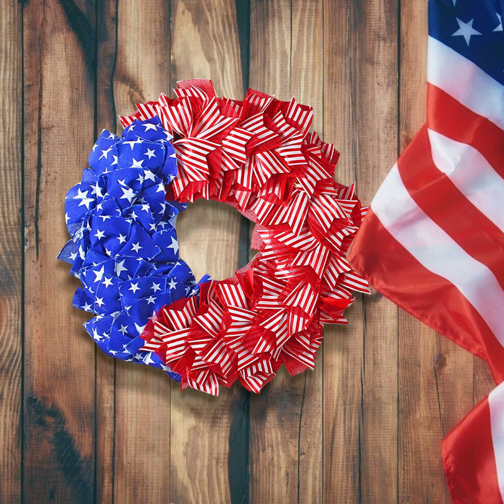 Clearance!Independence Day Decor Independence Day Flower Wreath Door Hanging Home Fabric Decorations Holiday Window Props