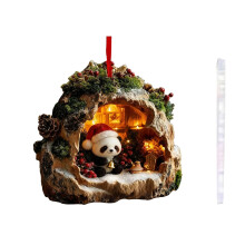 2 Pcs Christmas Tree Nativity Scene with Figurines, Christmas Holy Family Nativity Scene for Xmas Decor Gift, Tabletop Decorative Christmas Ornaments