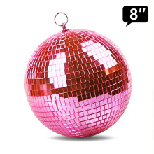 Mirror Disco Ball - 8 inch Pink Hanging Disco Ball for Party Wedding Holiday Home Decoration by