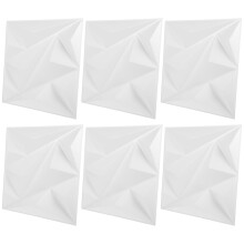 Panouri de perete pentru dormitor, panou de perete 3D, PVC alb, 6 buc., 11,8 x 11,8 x 0,79 in.