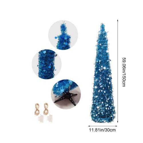 LED-julgran med glitter, hopfällbar pennform 2