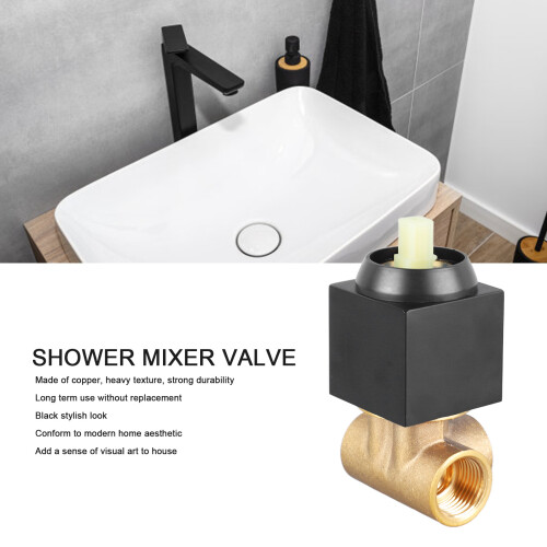 Copper Concealed 3-Way Rough-In Shower Valve Black 2