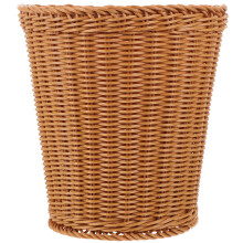BESTONZON Wicker Wastebasket Brown Rattan Imitation Material Natural Style for Bathroom Household Item 1Pack