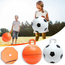 45cm Bouncy Ball with Handle – Fun Inflatable Jumping Toy for Kids & Adults, Outdoor Family Game, Durable Play Supply