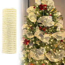 Christmas Gift! 26cm PP Mesh Ribbon with Glitter Thread, 10 Yards – DIY Party, Wedding & Festival Decor, Compatible with B
