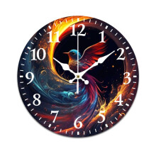 Phoenix Hummingbird Wall Clock – Retro Mute Battery-Powered Clock for Home, Living Room, Kitchen & Office Decor