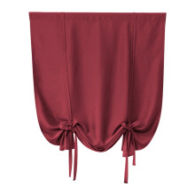 1PC Beige Roman Curtain, Tie-Up Thermal Insulated Shade for Kids Room, Bathroom, Kitchen – Rod Pocket, 30x46 in, Compatible with Standard Rods