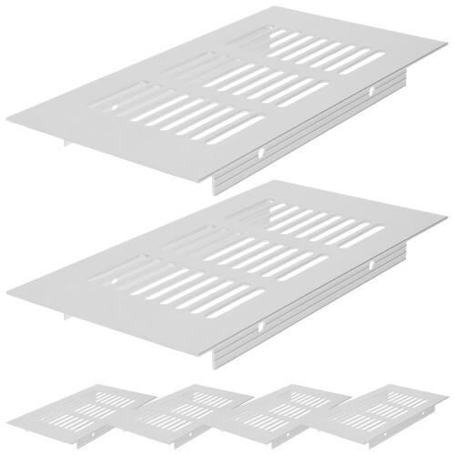 FRCOLOR 6 Pcs Rectangular Cowl Grille Rectangular Air Vent Baby 15X8X1.5CM Silver