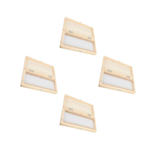 4Pcs Practical Wooden Microscope Slide Storage Box Light Brown