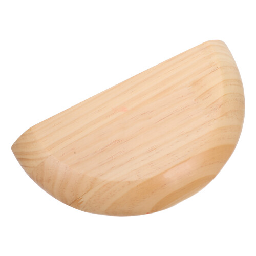 Natural Wood Half Round Floating Shelf Wall Display Rack Brown