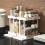 Pull Rotate Spice Rack 2-Tier, Milk White, 15cm, Durable & Large Capacity 6