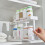 Pull Rotate Spice Rack 2-Tier, Milk White, 15cm, Durable & Large Capacity 9