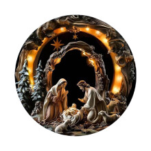 4 Pcs Christmas Tree Nativity Scene with Figurines, Christmas Holy Family Nativity Scene for Xmas Decor Gift, Tabletop Decorative Christmas Ornaments