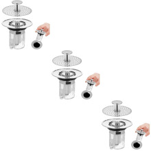 3Pcs Silver Basin Drain Filter Copper Sink Stopper for Kitchen Use