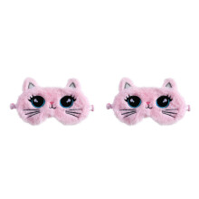 2Pcs Soft Plush Pink Sleeping Eye Cover Kids Cartoon Sleep Blindfold