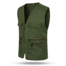 Chaleco informal para hombre con múltiples bolsillos, ideal para viajes, pesca, fotografía o actividades al aire libre.
