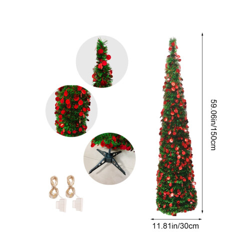 5FT Pop-Up Christmas Tree with LED Lights and Topper 2