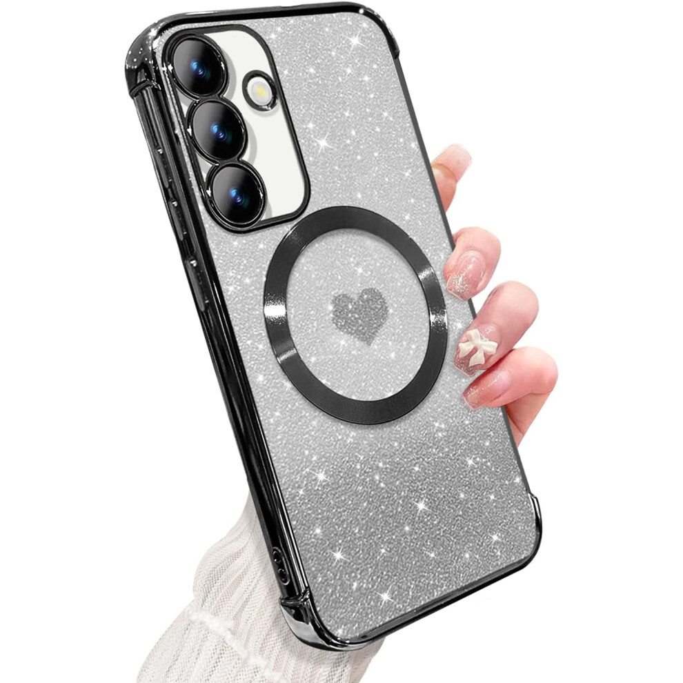 Magnetic Clear Phone Case For Samsung Galaxy S24 Plus Â Soft Luxury Gradient Heart Bling, Magsafe-Compatible, Shockproof, 6.7Â 9193271977841