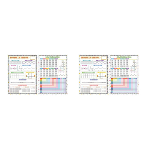 4Pcs Erasable Multiplication Chart Paper for Kids Math Classroom Use